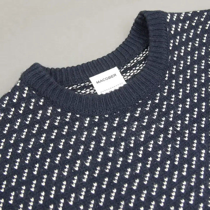 [BUNJANG] MACOBER Freaks Store Birdseye Knit Pullover Sweater / MACOBER 프릭스스토어&마코버 별주 버드아이 니트풀오버스웨터F~105