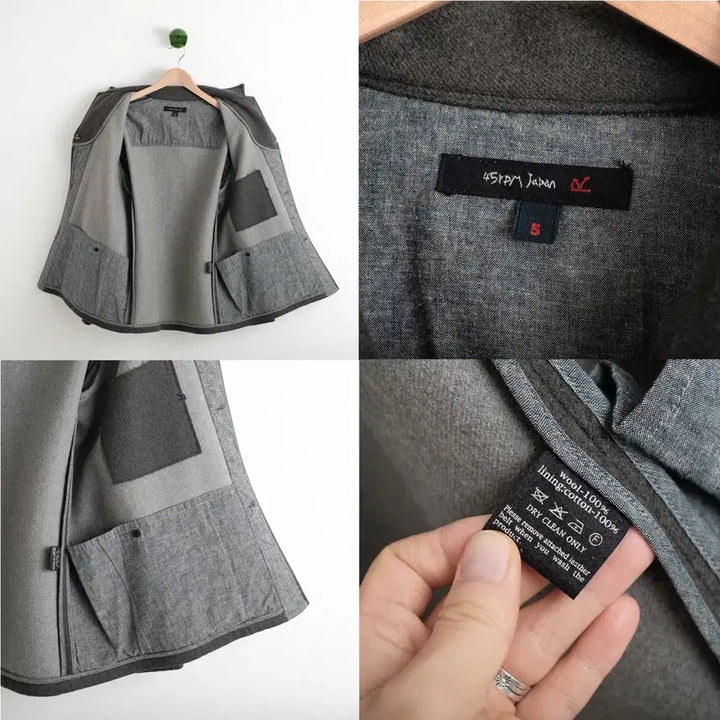 [BUNJANG] 45RPM Leather Button Wool Jacket / 45rpm 레더 버튼 울 자켓 5(105)사이즈