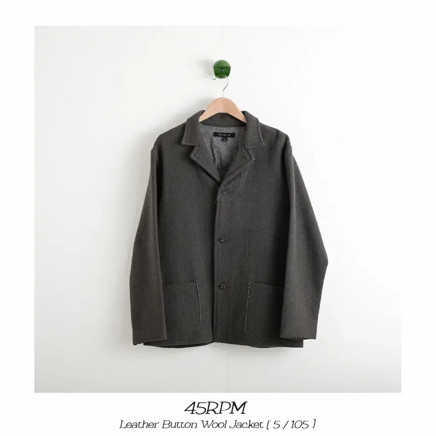 [BUNJANG] 45RPM Leather Button Wool Jacket / 45rpm 레더 버튼 울 자켓 5(105)사이즈