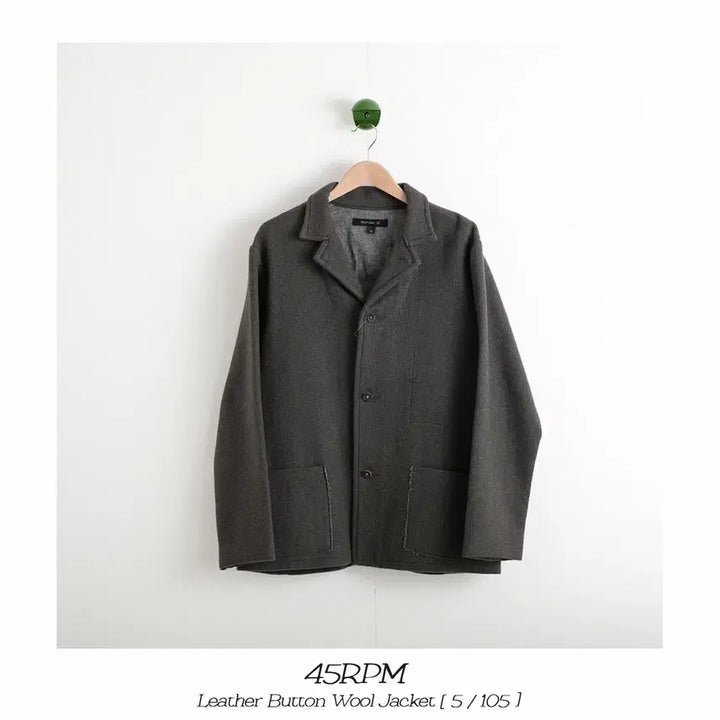 [BUNJANG] 45RPM Leather Button Wool Jacket / 45rpm 레더 버튼 울 자켓 5(105)사이즈