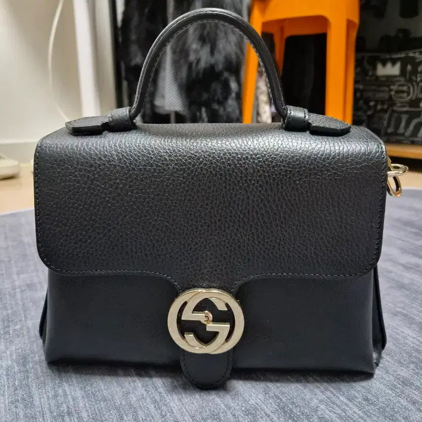 [BUNJANG] Gucci Interlocking Top Handle Tote Bag / 구찌 인터로킹 탑핸들 블랙 가방