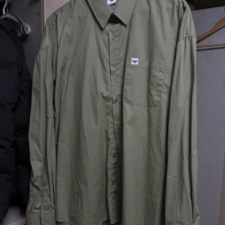 [BUNJANG] Stands Flow Cotton Shirt - Khaki 2XL / 스탠즈 플로우 코튼 셔츠 카키 2XL