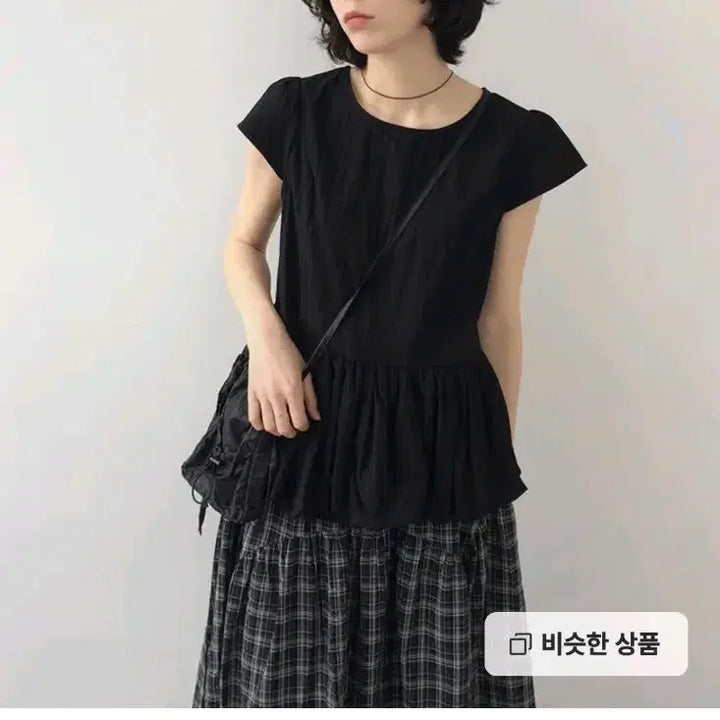 [BUNJANG] Balloon Sleeve Blouse / 벌룬 캡소매 반팔 블라우스_미리내로 바스락 여성의류 캐주얼 페미닌