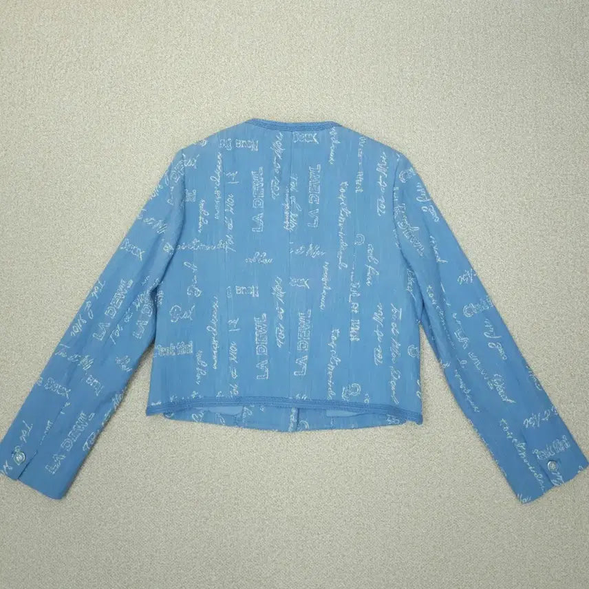 [BUNJANG] DEWL Lettering Blue Tweed Jacket / (55)DEWL 듀엘 여성 자켓 레터링 블루 트위드 긴팔 봄하객룩
