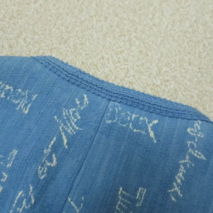[BUNJANG] DEWL Lettering Blue Tweed Jacket / (55)DEWL 듀엘 여성 자켓 레터링 블루 트위드 긴팔 봄하객룩