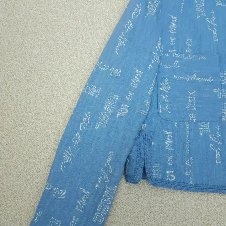 [BUNJANG] DEWL Lettering Blue Tweed Jacket / (55)DEWL 듀엘 여성 자켓 레터링 블루 트위드 긴팔 봄하객룩