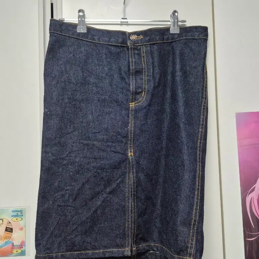 [BUNJANG] Vintage Denim Midi Skirt / 일본 빈티지 데님 미디 스커트_ H라인 진청 여성의류 벼룩