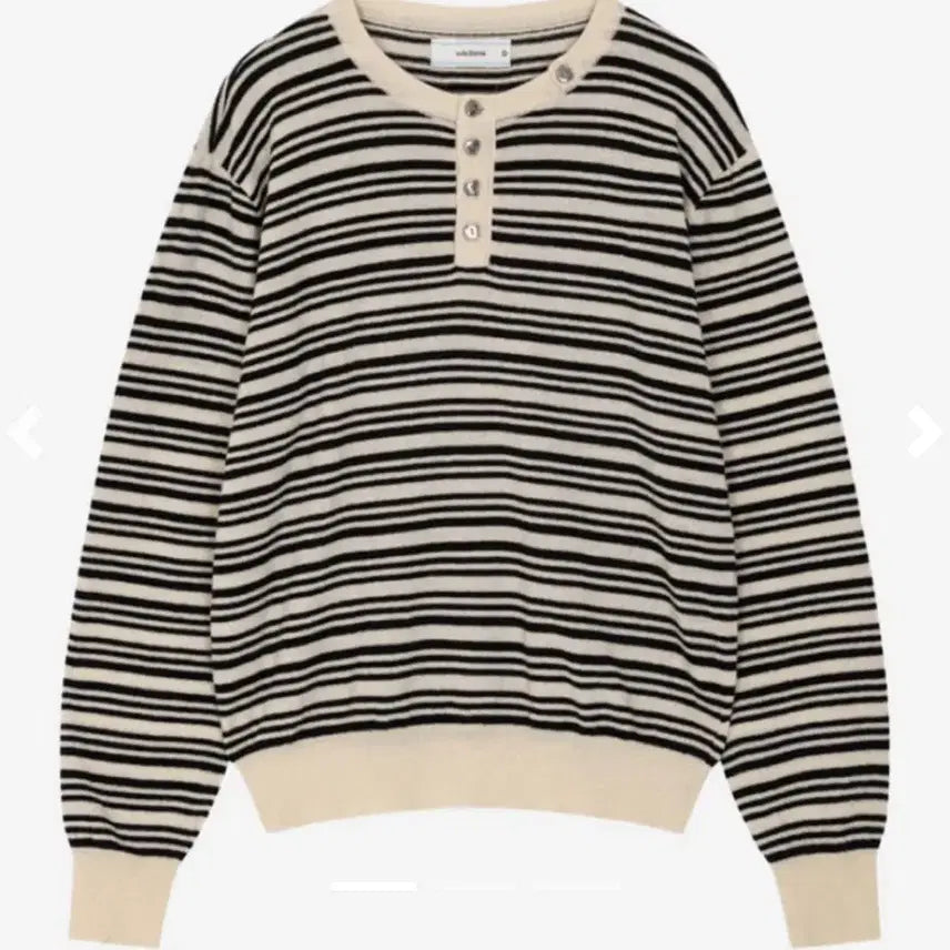 [BUNJANG] WAYV Henly Neck Knit / 웨이비니스 스트라이프 헨리넥 니트 1