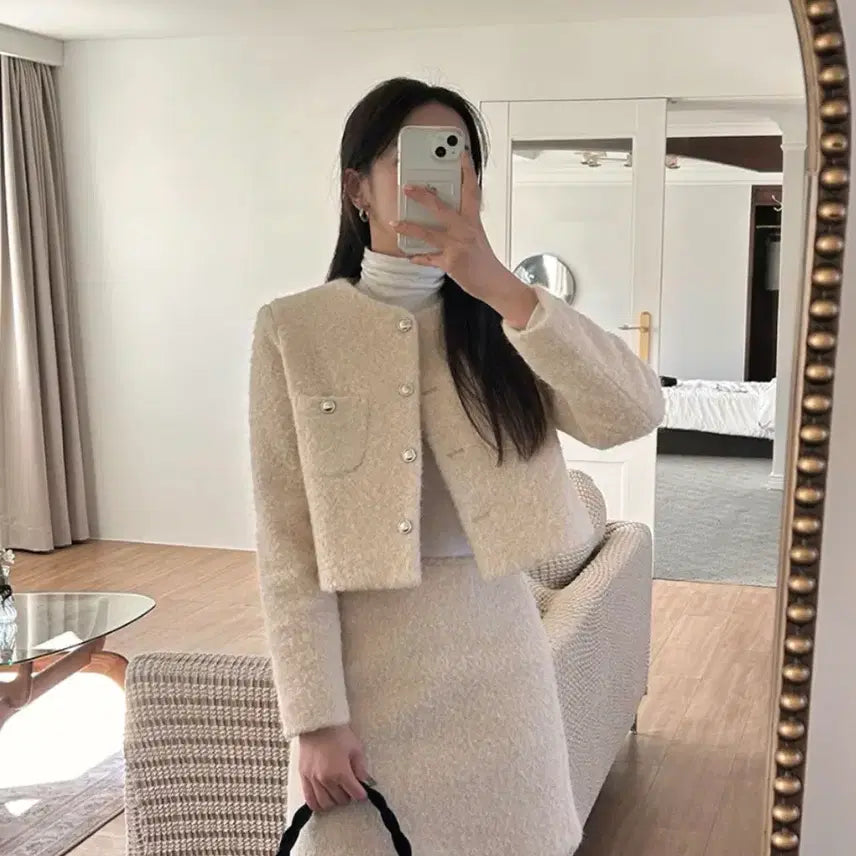 [BUNJANG] Tweed Jacket - Light Beige / 트위드자켓-라이트베이지