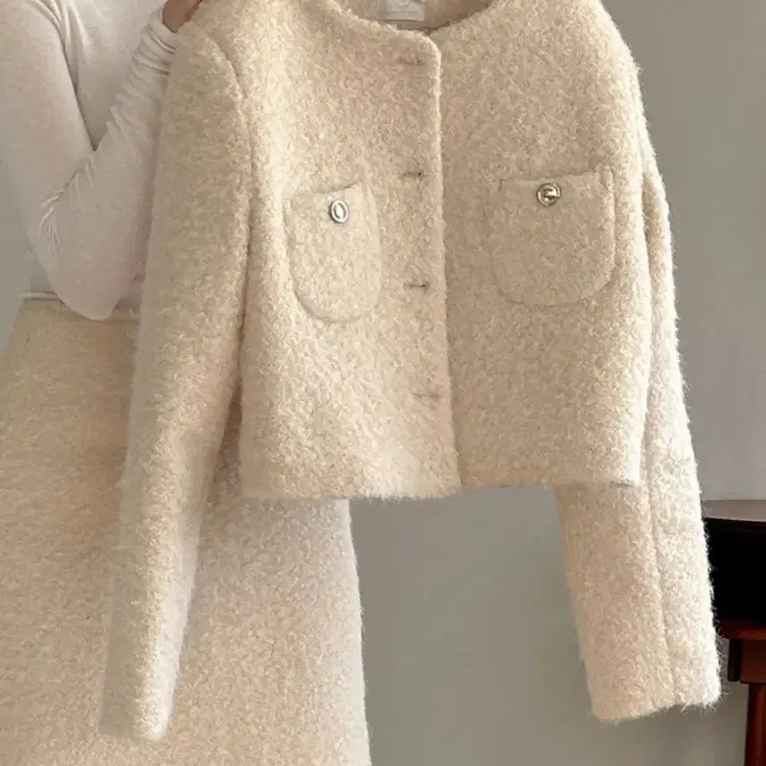 [BUNJANG] Tweed Jacket - Light Beige / 트위드자켓-라이트베이지