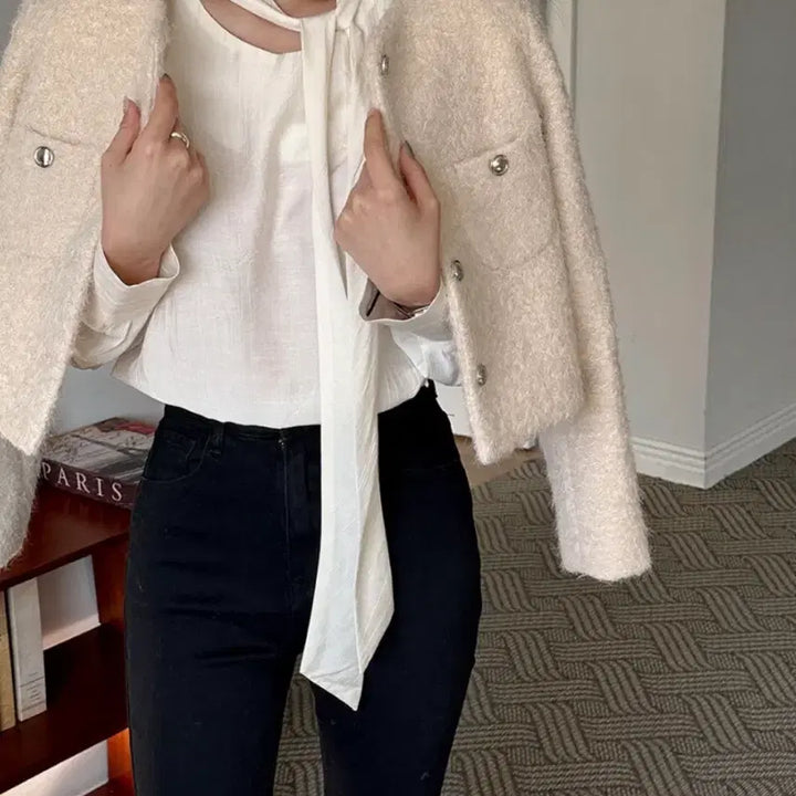 [BUNJANG] Tweed Jacket - Light Beige / 트위드자켓-라이트베이지