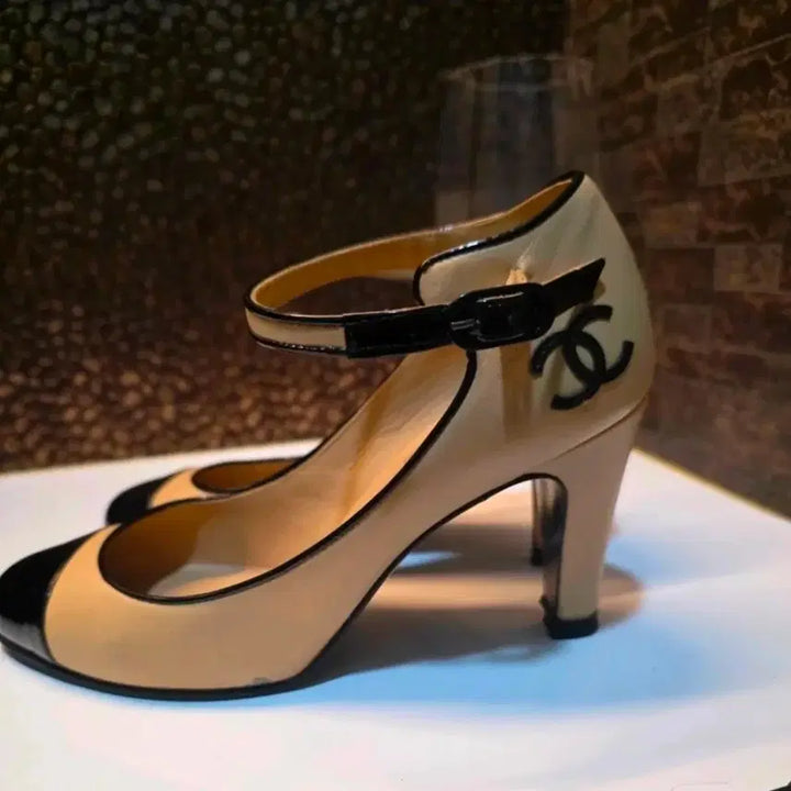 [BUNJANG] Chanel Pumps Heels Beige/Black / 샤넬 베이지/블랙 펌프스힐 구두