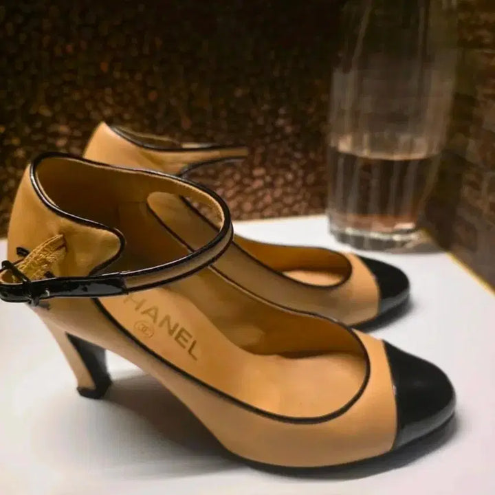 [BUNJANG] Chanel Pumps Heels Beige/Black / 샤넬 베이지/블랙 펌프스힐 구두