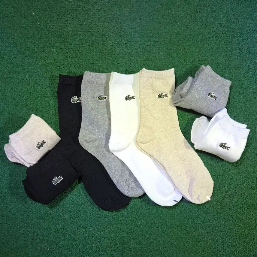 [BUNJANG] Lacoste Women's Solid Crew Socks / 라코스테 여성용 무지 중목 양말