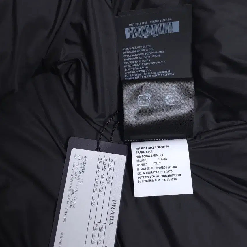 [BUNJANG] Prada Velvet Padded Jacket / [L] 프라다 벨벳 패딩 블랙(SGC407)