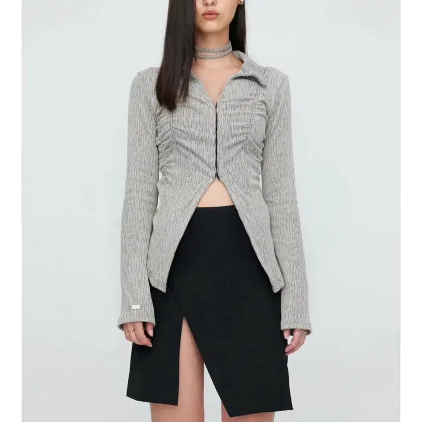 [BUNJANG] NACHE Smocking Knit Shirt / NACHE 스모킹 니트 셔츠