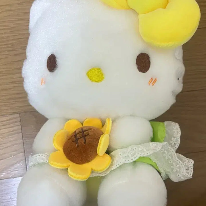 [BUNJANG] Hello Kitty Orange Sunflower Plush Doll Set / 헬로키티 봉제인형 2개 일괄 오렌지 해바라기 (택있음) 롱다리 태닝