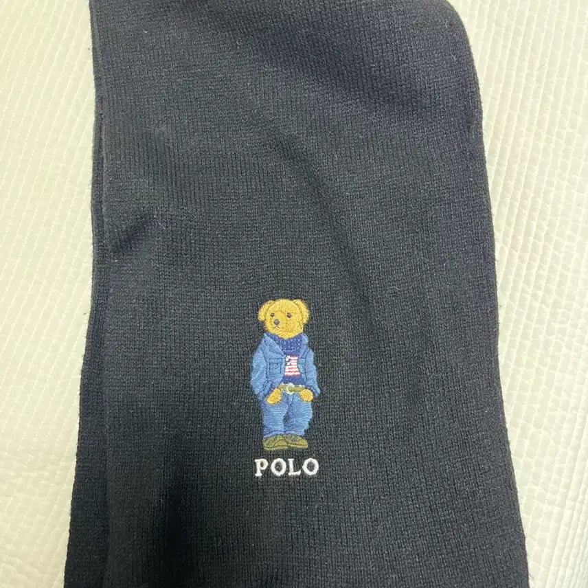 [BUNJANG] Polo Ralph Lauren Bear Embroidered Scarf / 폴로 곰돌이 목도리