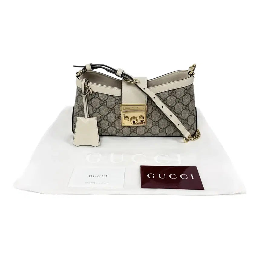 [BUNJANG] Gucci Padlock Small Chain Shoulder Bag White Leather / [정품] 구찌 패들락 스몰 체인 숄더백 화이트 811705