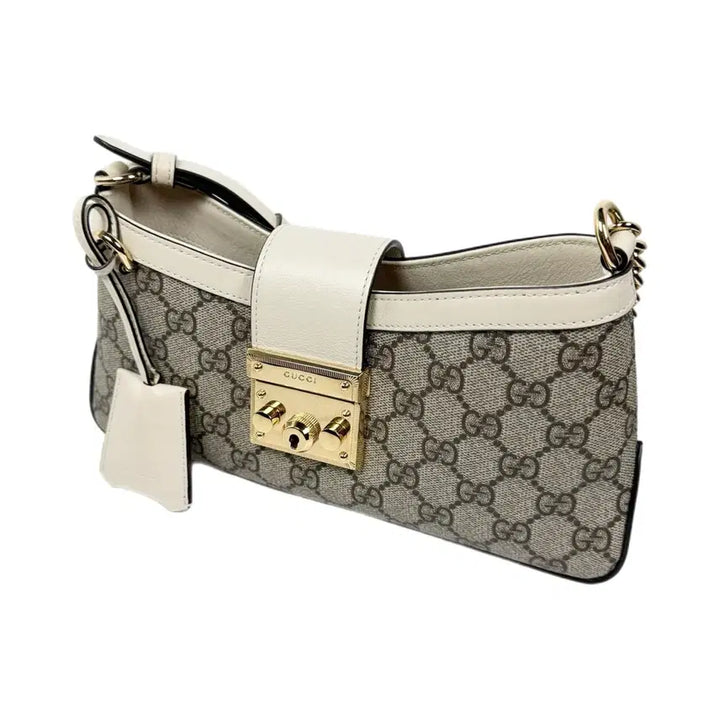 [BUNJANG] Gucci Padlock Small Chain Shoulder Bag White Leather / [정품] 구찌 패들락 스몰 체인 숄더백 화이트 811705
