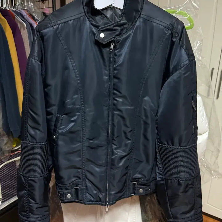 [BUNJANG] ELMOOD Suzuki Quilted Motorcycle Jacket (Black/46) / 엘무드 - 스즈키 퀼티드 모터사이클 자켓 (블랙/46)