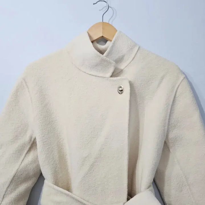 [BUNJANG] Maje Boucle High Neck Belted Half Coat Jacket / 한섬 마쥬 부클 하이넥 벨티드 하프 코트 재킷 55