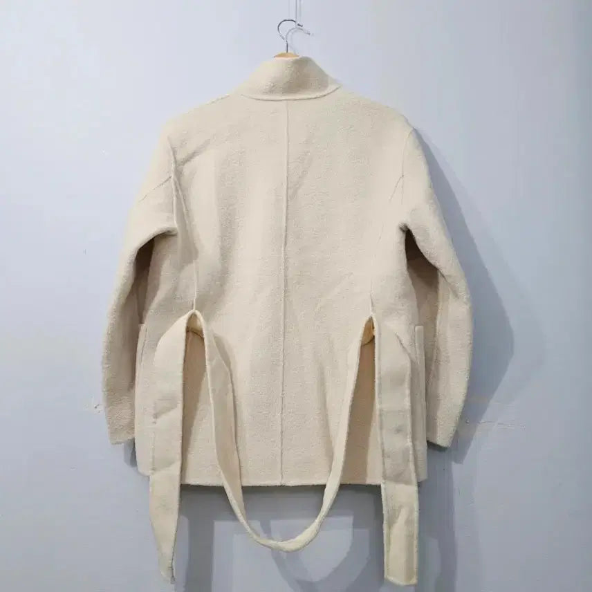 [BUNJANG] Maje Boucle High Neck Belted Half Coat Jacket / 한섬 마쥬 부클 하이넥 벨티드 하프 코트 재킷 55