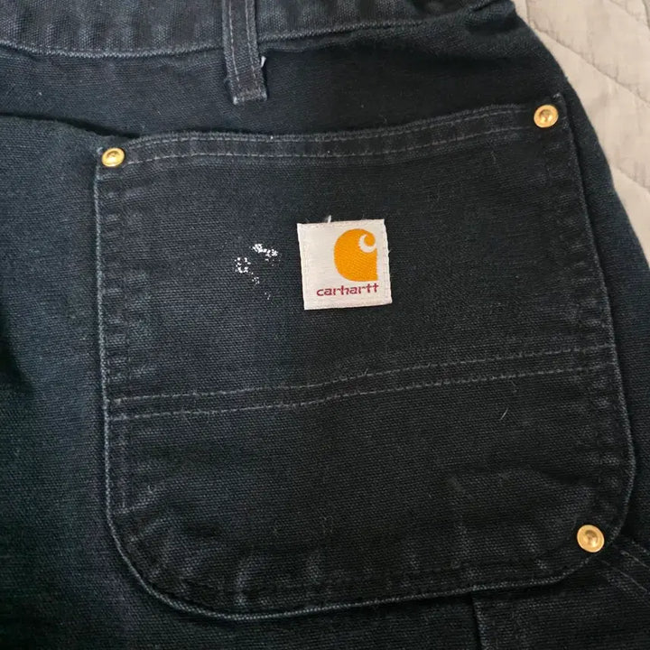 [BUNJANG] Carhartt B01 BLK Work Pants / [38] 빈티지 칼하트 더블니 B01 BLK 워크팬츠 페인팅 크롭 BK4