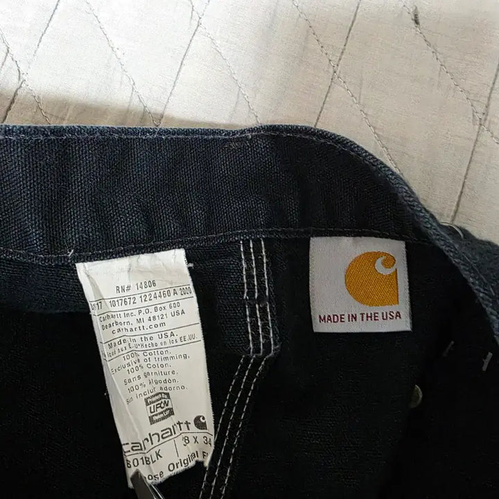 [BUNJANG] Carhartt B01 BLK Work Pants / [38] 빈티지 칼하트 더블니 B01 BLK 워크팬츠 페인팅 크롭 BK4