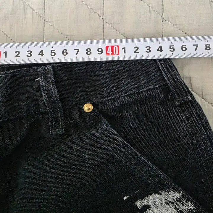 [BUNJANG] Carhartt B01 BLK Work Pants / [38] 빈티지 칼하트 더블니 B01 BLK 워크팬츠 페인팅 크롭 BK4