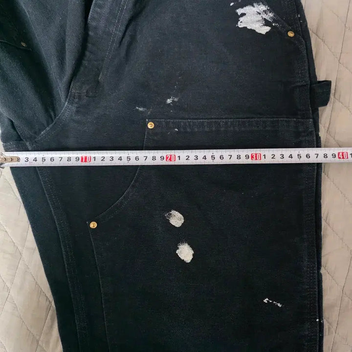 [BUNJANG] Carhartt B01 BLK Work Pants / [38] 빈티지 칼하트 더블니 B01 BLK 워크팬츠 페인팅 크롭 BK4