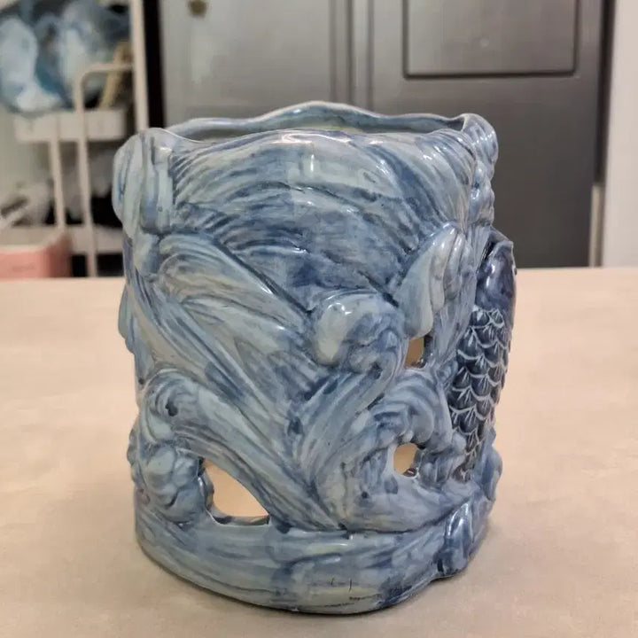 [BUNJANG] Celadon Porcelain Fish Motif Pen Holder / 도자기 필동
