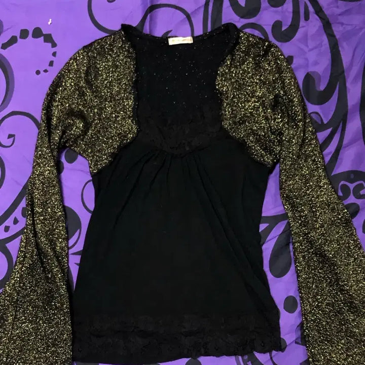 [BUNJANG] Fairy Punk Layered Look Black Gold Detail / 실물대존예 그런지 페어리 펑크룩 레이어드룩 블랙 골드디테일