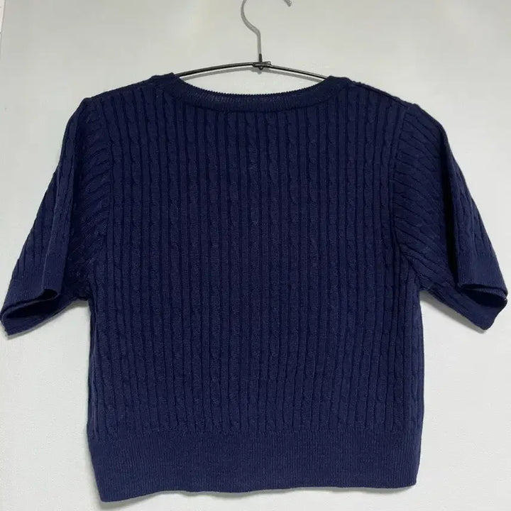 [BUNJANG] Regenbogen Cherry Short Sleeve Knit Navy / 레겐보겐 체리 반팔 니트 네이비