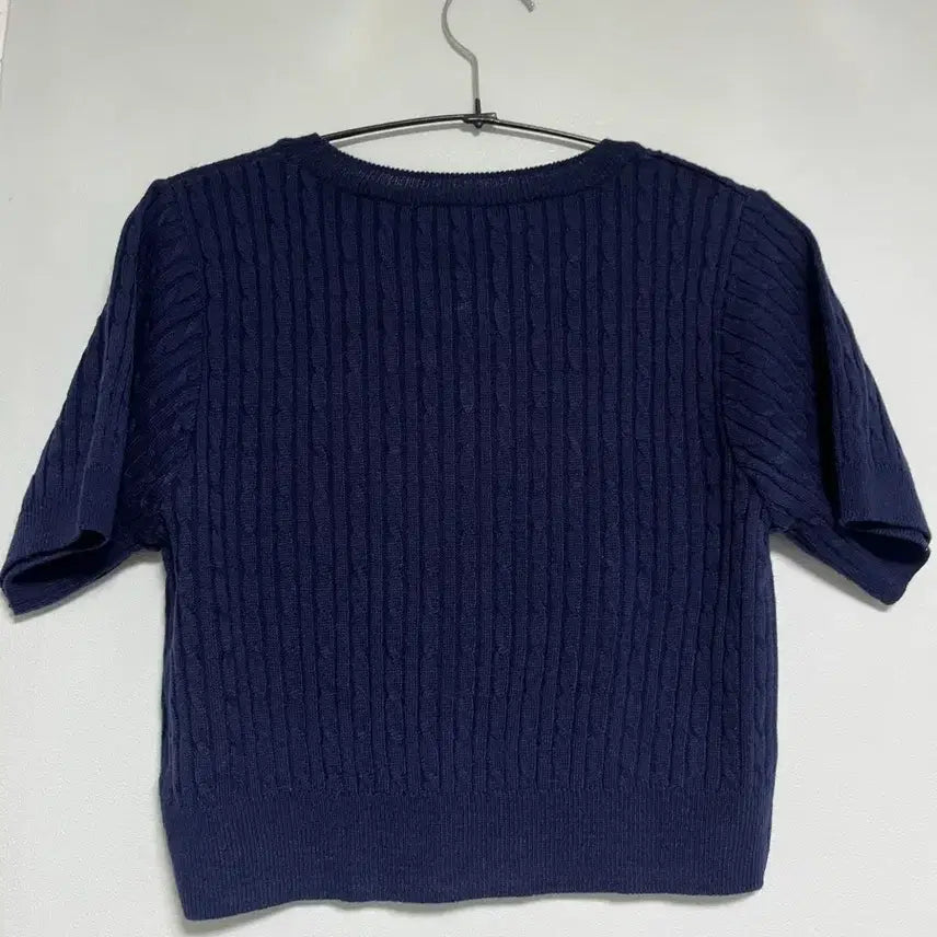 [BUNJANG] Regenbogen Cherry Short Sleeve Knit Navy / 레겐보겐 체리 반팔 니트 네이비