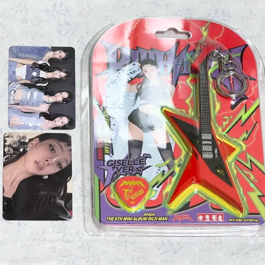 [BUNJANG] Aespa Karina Giselle Smart Photocard Set / 에스파 리치맨 스마트 키링 포카 세트 카리나 지젤 양도 피크 기타