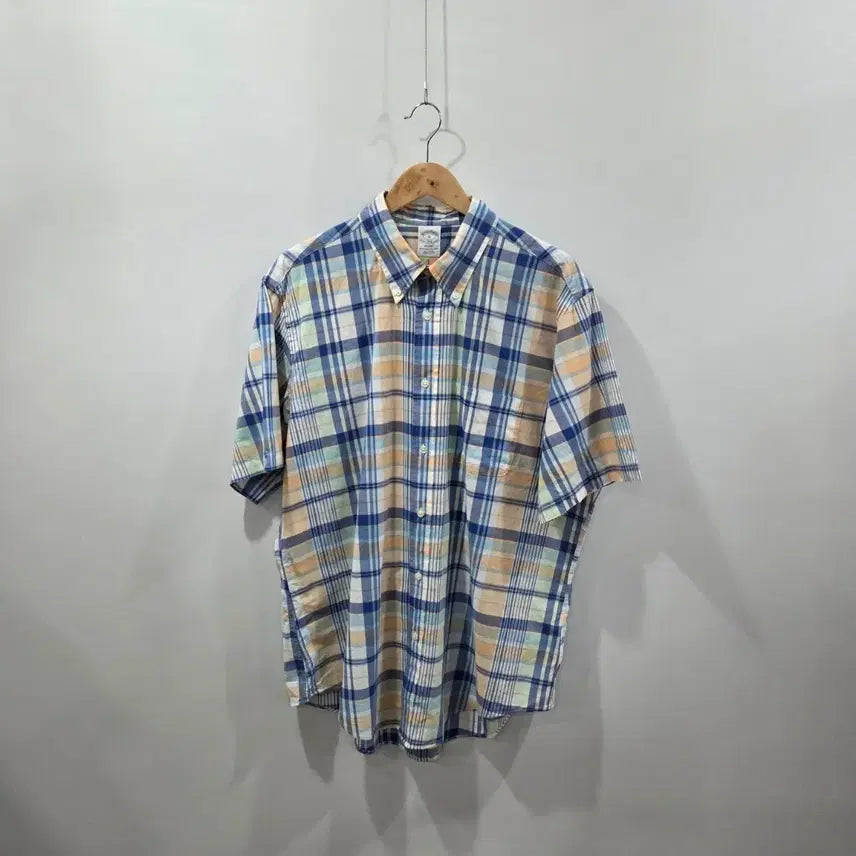 [SOLD OUT] 브룩스브라더스 버튼다운 체크 반팔셔츠 XL