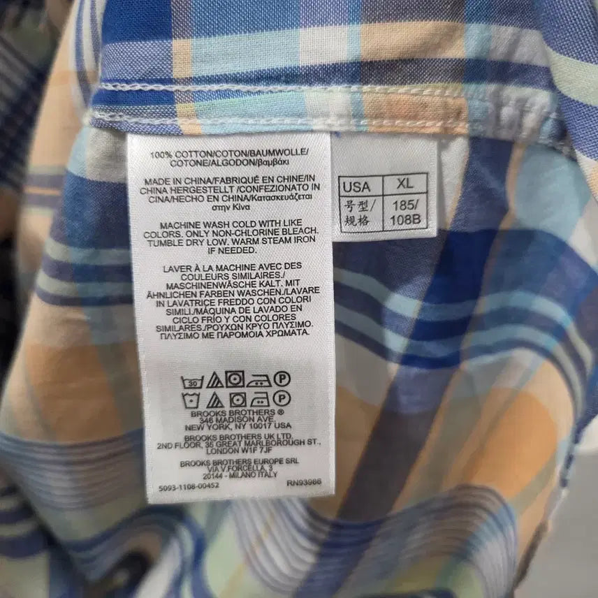 [SOLD OUT] 브룩스브라더스 버튼다운 체크 반팔셔츠 XL