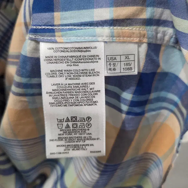 [SOLD OUT] 브룩스브라더스 버튼다운 체크 반팔셔츠 XL