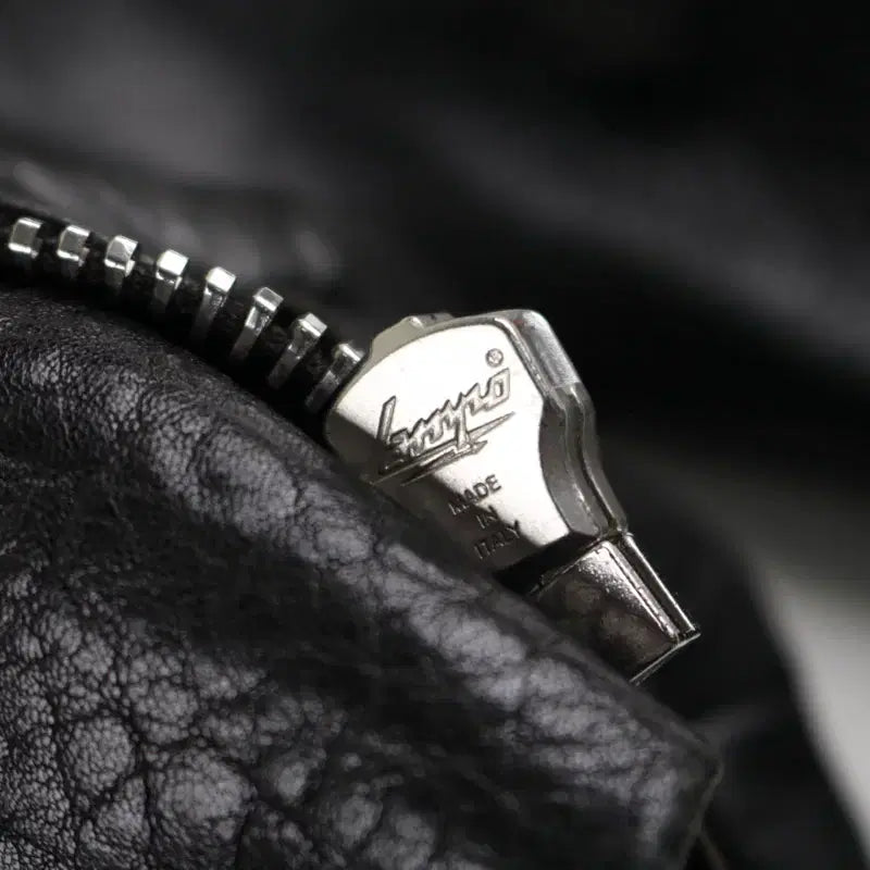 [BUNJANG] Vintage Lambskin Leather Biker Jacket / [여성 S] 빈티지 양가죽 라이더 자켓