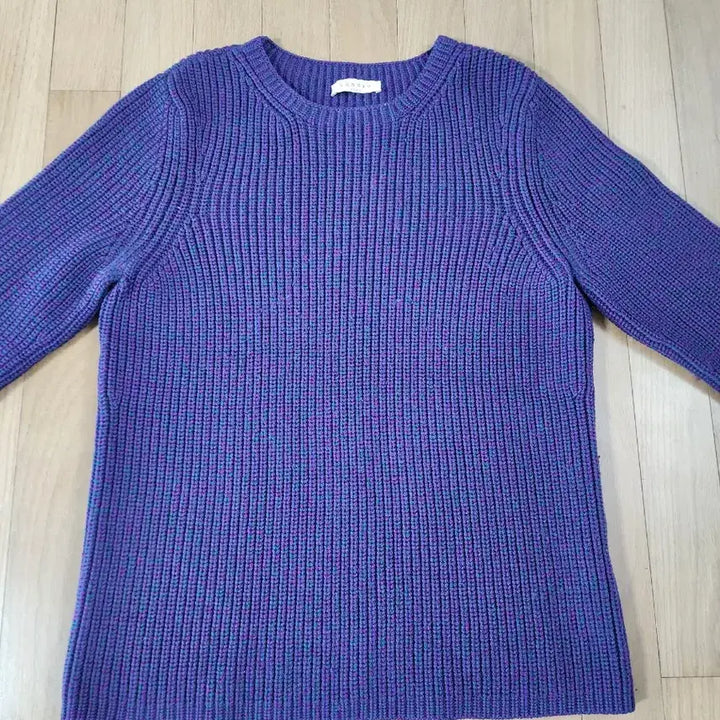 [BUNJANG] Sandro Wool Knit Sweater / 산드로  골지 울 니트 스웨터 100 보라