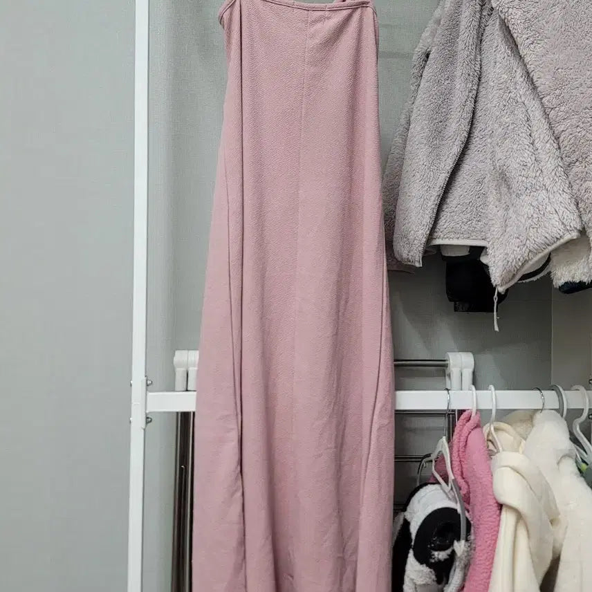 [BUNJANG] Pink Long Strap Dress / 핑크 롱 끈 원피스