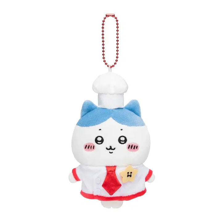 [BUNJANG] Chiikawa Market Chef Hachiware Plush Keyring / 치이카와 마켓 레스토랑 쉐프 요리사 하치와레 인형 누이 키링