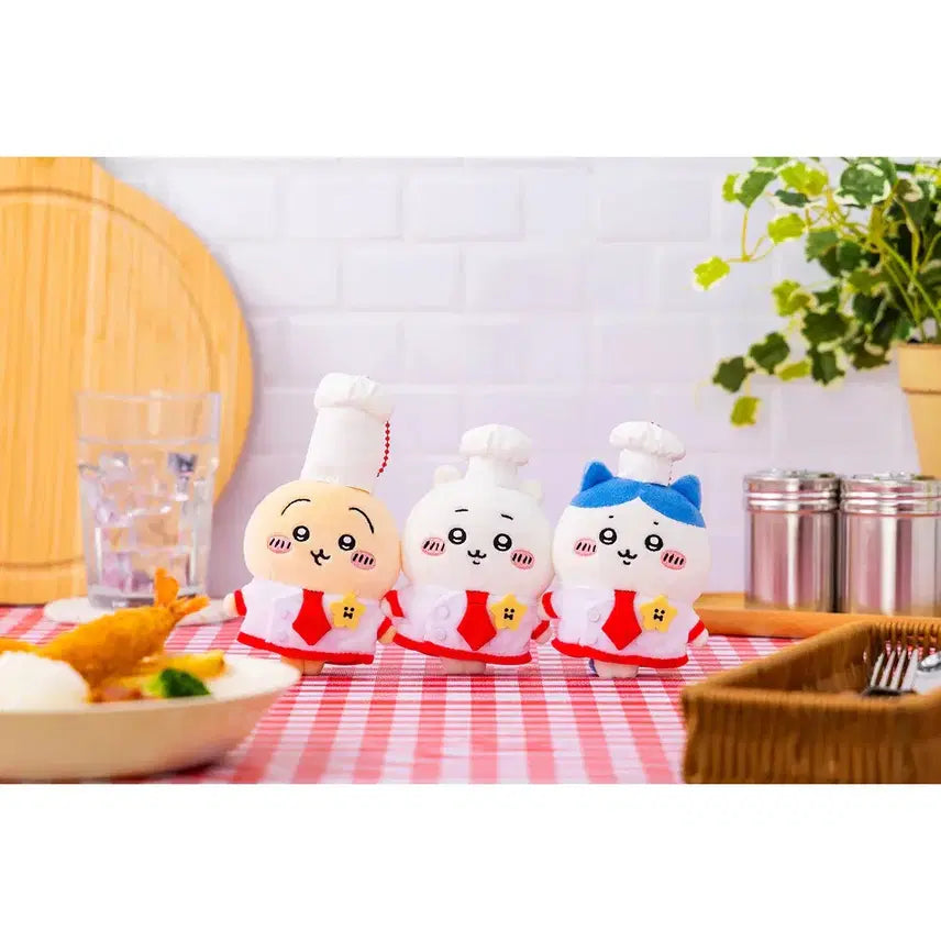 [BUNJANG] Chiikawa Market Chef Hachiware Plush Keyring / 치이카와 마켓 레스토랑 쉐프 요리사 하치와레 인형 누이 키링