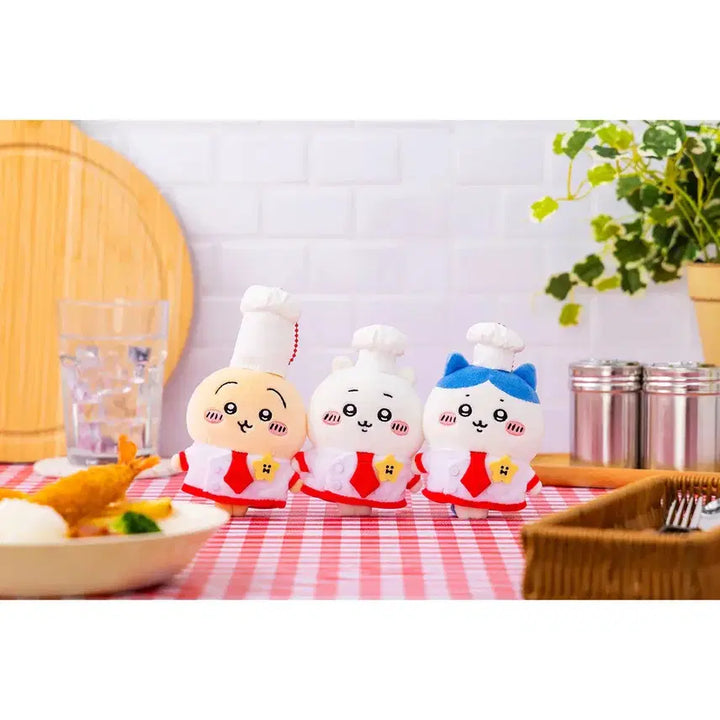 [BUNJANG] Chiikawa Market Chef Hachiware Plush Keyring / 치이카와 마켓 레스토랑 쉐프 요리사 하치와레 인형 누이 키링