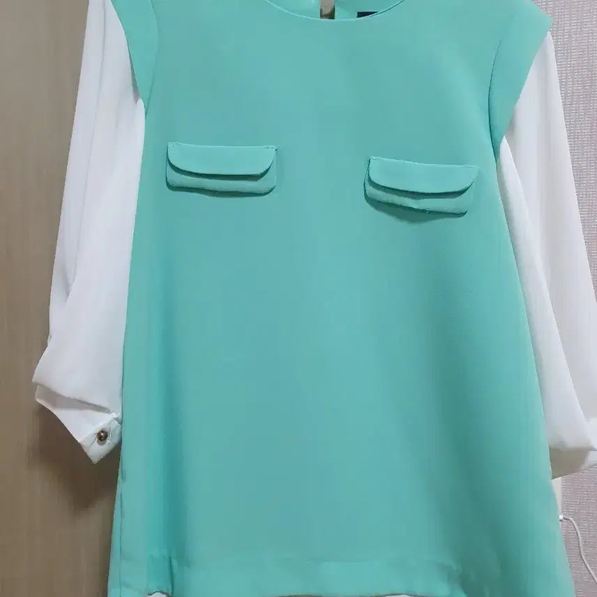 [BUNJANG] Wonderplace Mint Chiffon Blouse / 55 원더플레이스 민트색 시폰 블라우스