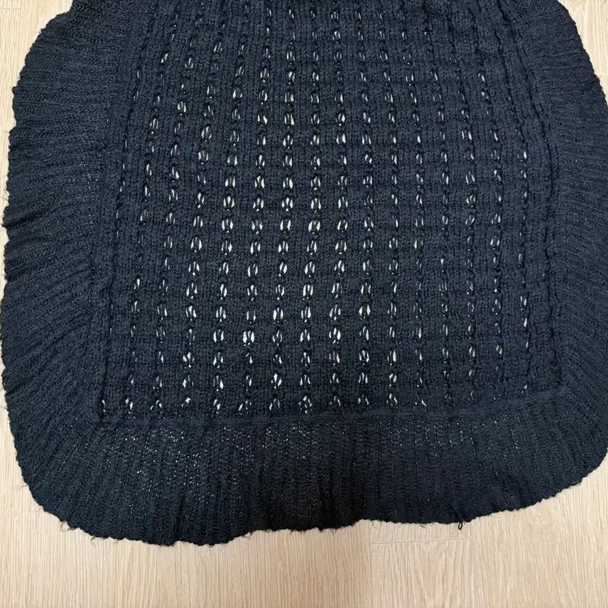 [BUNJANG] Black Knit Scarf Shawl / 블랙 니트 목도리겸 숄(사용감 있음)