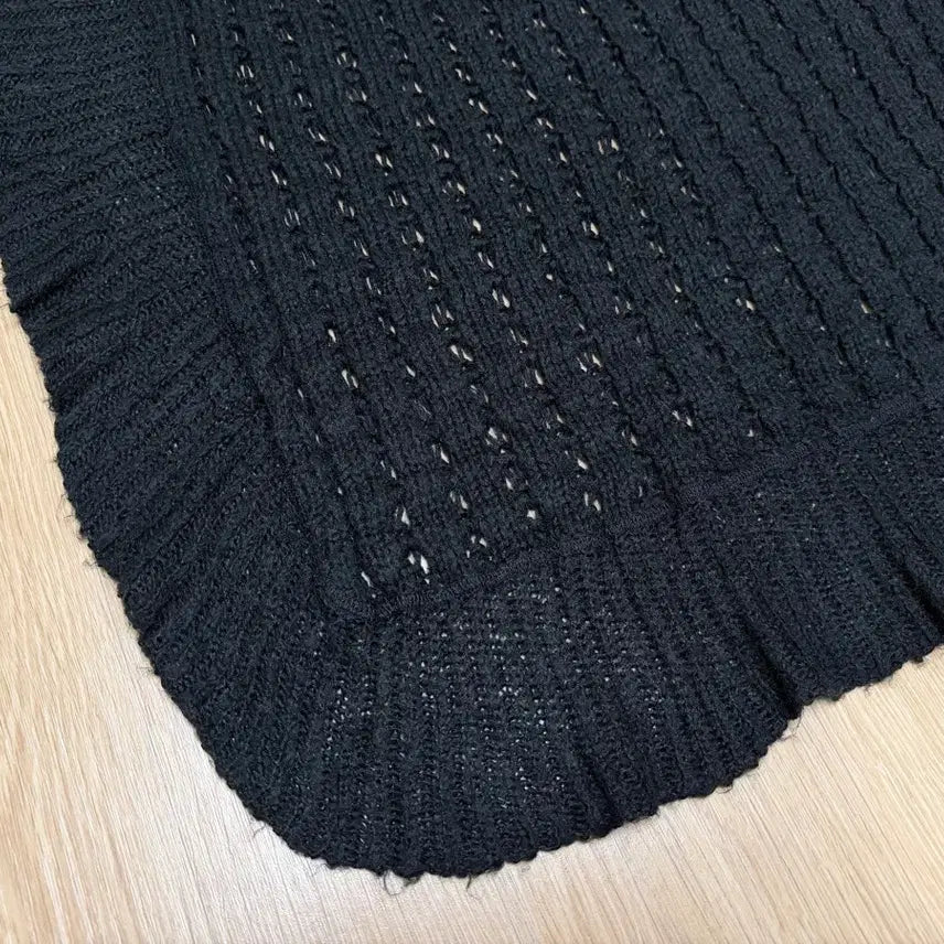 [BUNJANG] Black Knit Scarf Shawl / 블랙 니트 목도리겸 숄(사용감 있음)