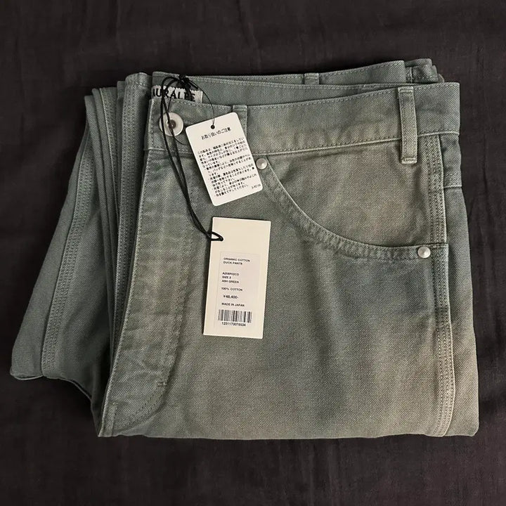 [BUNJANG] AURALEE Organic Cotton Duck Pants Ash Green / [3] 25SS AURALEE 오라리 오가닉 코튼 덕 팬츠 애쉬 그린