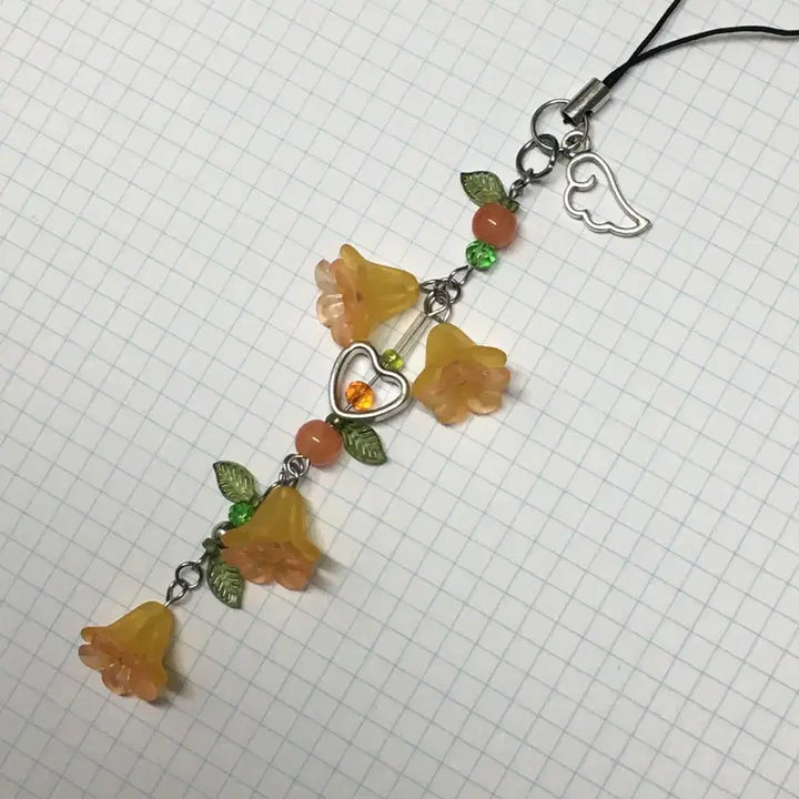 [BUNJANG] Nungsohwa Beaded Keyring / 능소화 비즈키링